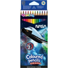 Комплект цветни моливи Colorino - Nasa, 12 цвята