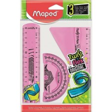 Комплект за чертане Maped Twist'n Flex - Розов -1