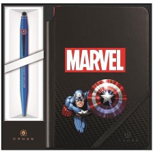 Комплект тефтер и химикалка Cross Tech2 - Marvel Captain America, A5 -1
