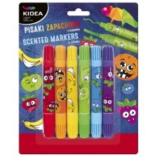 Комплект двувърхи ароматни маркери Kidea - 6 цвята 