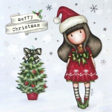 Коледна картичка Santoro Gorjuss - Santa Girl