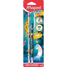 Комплект моливи Maped Jungle Fever - HB, 2 броя с накрайник за писане -1