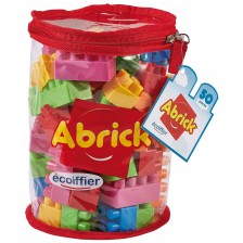 Конструктор Ecoiffier Abrick - Блокчета в червена торба, 50 части -1