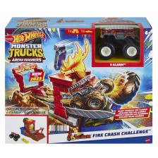 Комплект Hot Wheels Monster Trucks - Световна арена, Fire Crash Challenge -1
