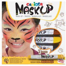Комплект бои за лице Carioca Mask up - Животни, 3 цвята 