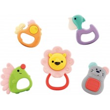 Комплект бебешки гризалки Hola Toys - Горски животни, 5 броя -1