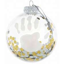Коледна топка за бебешки отпечатък Baby Art - Прозрачна -1