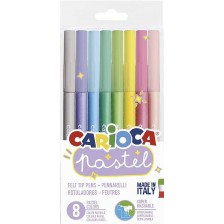 Комплект флумастери Carioca Pastel - 8 цвята -1