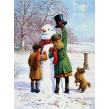 Комплект за рисуване с акрилни бои Royal - Снежен човек, 22 х 30 cm -1