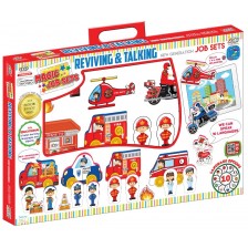Комплект говорещи играчки Jagu - Пожарна, 17 части