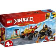 Конструктор LEGO Ninjago - Битката на Кай и Рас с мотор и кола (71789)