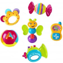 Комплект бебешки дрънкалки Hola Toys, 6 броя -1