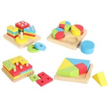 Комплект дървени игри Acool Toy - 4 вида -1