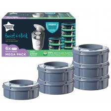 Комплект касети за хигиенен кош Tommee Tippee - Twist & click, 6 броя