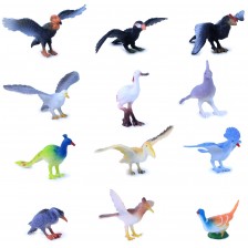 Комплект фигурки Rappa - Птици, 12 броя, 4-8 cm