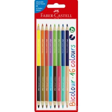 Комплект цветни моливи Faber-Castell Bicolor - 8 броя, 16 цвята -1