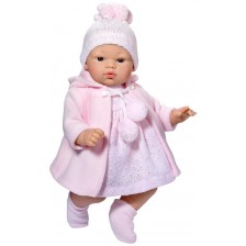 Кукла Asi Dolls - Бебе Коке, с розова плетена рокличка и шапка -1