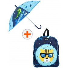Комплект за детска градина Vadobag Pret - Раница с кръгъл джоб и чадър