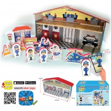 Комплект говорещи играчки Jagu - Полицейски участък и къща, 12 части