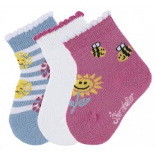 Комплект детски чорапи Sterntaler - На слънца, 17/18 размер, 6-12 месеца, 3 чифта -1