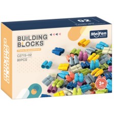 Конструктор MeiFen - Строителни блокчета, 80 части -1