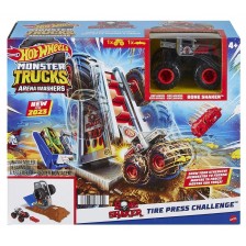Комплект Hot Wheels Monster Trucks - Световна арена, Tire Press Challenge