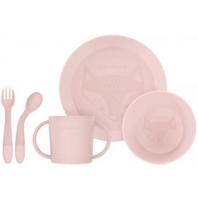 Комплект за хранене Miniland - Кръг, розов -1