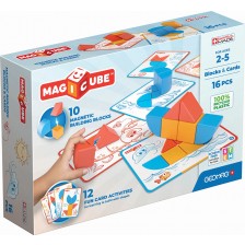 Комплект магнитни кубчета и карти Geomag - Magicube, 16 части -1