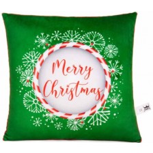 Коледна възглавничка Амек Тойс - Merry Christmas, зелена