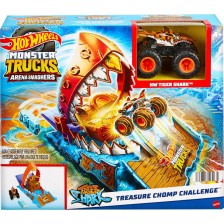 Комплект Hot Wheels Monster Trucks - Световна арена, Treasure Chomp Challenge