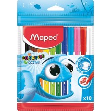 Комплект флумастери Maped Color Peps - Ocean, 10 цвята -1
