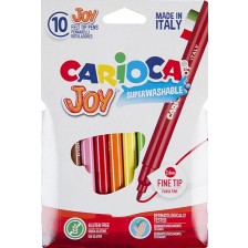 Комплект суперизмиваеми флумастери Carioca Joy - 10 цвята -1