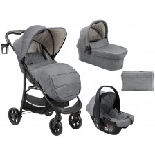 Комбинирана бебешка количка 3 в 1 KikkaBoo - Selina, Light Grey 