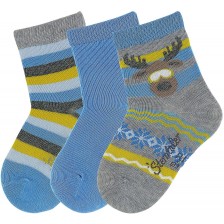 Комплект детски къси чорапи Sterntaler - 17/18 размер, 6-12 месеца, 3 чифта
