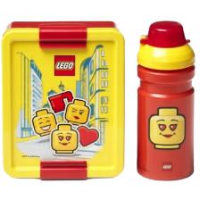 Комплект бутилка и кутия за храна Lego - Iconic Classic, червен, жълт -1