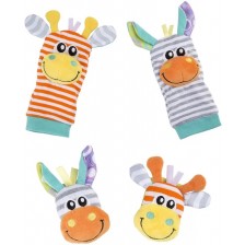 Комплект гривни-дрънкалки и чорапки Playgro - Джунгла Refresh, 0м+