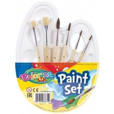 Комплект четки за рисуване и палитра Colorino Kids -1