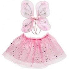 Комплект Micki - розова пола и криле със звездички -1