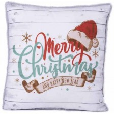 Коледна възглавничка Амек Тойс - Merry Christmas, бяла