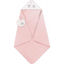 Комплект бебешка хавлия с лигавник Interbaby - Cachirulo Pink, 100 x 100 cm -1