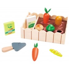 Комплект дървени играчки Lelin - Зеленчуци за засаждане -1