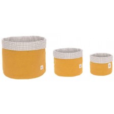 Комплект кошници за съхранение на играчки Lassig - 3 броя, Yellow