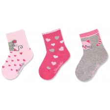 Комплект детски чорапи Sterntaler- Със сърчица, 17/18, 6-12 месеца, 3 чифта -1