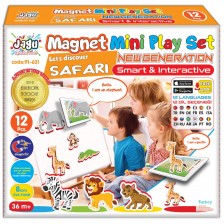 Комплект Jagu - Магнитни говорещи играчки, сафари, 12 части