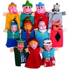 Комплект кукли за ръка Nowa Szkola - С герои на 3 приказки, 11 броя -1