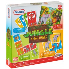 Комплект детски игри Grafix - Джунгла, 4 в 1 -1