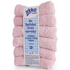Комплект хавлиени кърпи от памук Xkko - Baby Pink, 21 х 21 cm, 6 броя 