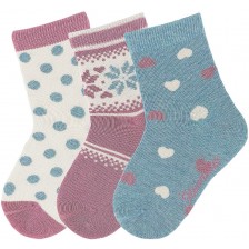 Комплект детски чорапи за момиче Sterntaler - 19/22 размер, 3 чифта