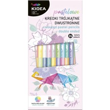 Комплект двувърхи цветни моливи Kidea - 12 броя