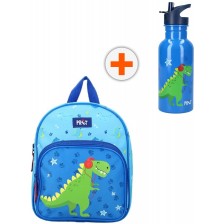 Комплект за детска градина Vadobag Pret - Раница и бутилка за вода, динозавър